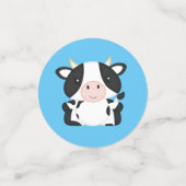 牛の赤ちゃんシャワーブルー コンフェッティ (スモール正面)