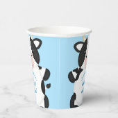 牛の赤ちゃんシャワーブルー 紙コップ (右)