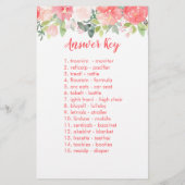 牛の赤ちゃんシャワーベビー単語スクランブルゲーム (裏面)