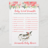 牛の赤ちゃんシャワーベビー単語スクランブルゲーム (正面/裏面)