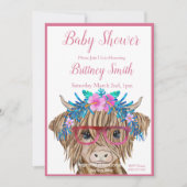 牛の赤ちゃんシャワー招待状、ハイランドカウガール シーズンカード (正面)