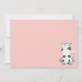牛の赤ちゃんシャワー |可愛いフローラカーフ素朴オンウッド 招待状 (裏面)