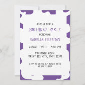 牛の踊り家畜をテーマにした少女1歳の誕生日 招待状 (裏面)