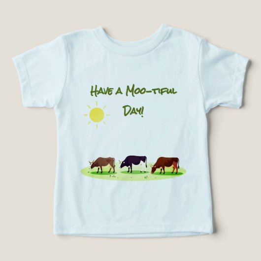 牛の農場の動物Tシャツ (デザイン正面)