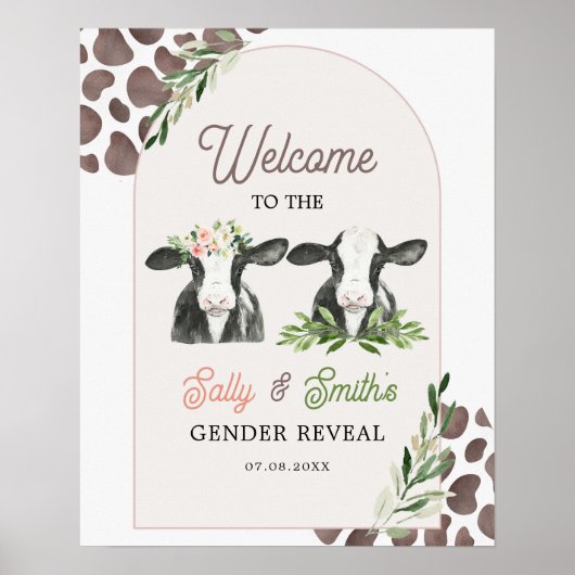 牛の農場の性別がウェルカムサインを明らかにする ポスター (正面)