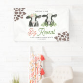 牛の農場の性別が大きなバナーを明らかにする 横断幕 (インサイチュ)