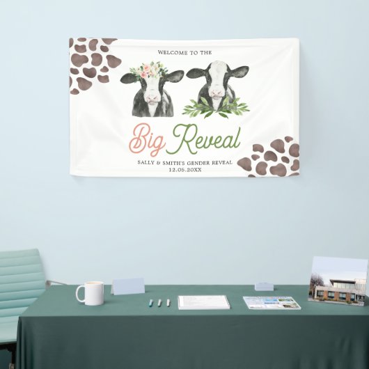 牛の農場の性別が大きなバナーを明らかにする 横断幕 (トレードショー)