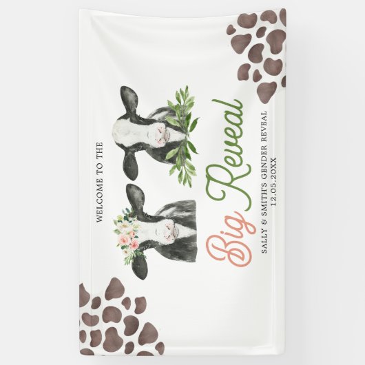 牛の農場の性別が大きなバナーを明らかにする 横断幕 (縦)