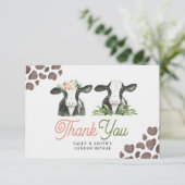 牛の農場の性別の表示サンキューカード サンキューカード (スタンド正面)