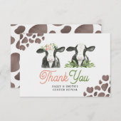牛の農場の性別の表示サンキューカード サンキューカード (正面/裏面)