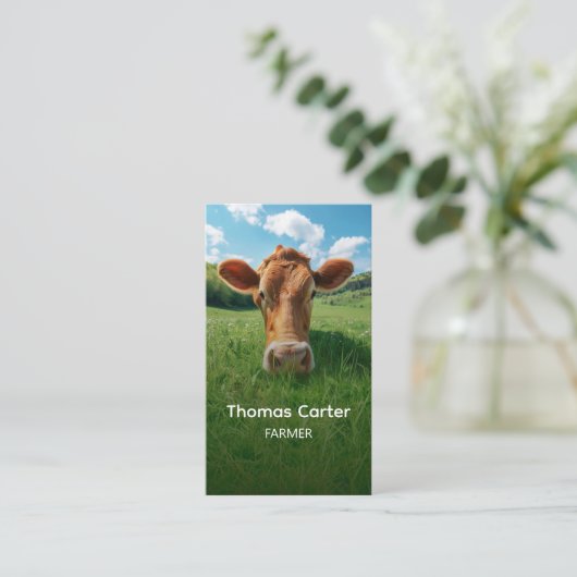 牛の農場、新鮮な牛肉、農家名刺 名刺 (スタンド正面)