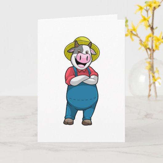 牛の農夫 ハット カード (黄色い花)