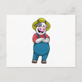 牛の農夫 ハット ポストカード (正面)