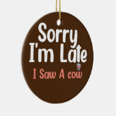 牛の農業ごめん私は牛の乳製品を見た セラミックオーナメント (右)