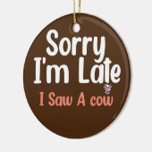 牛の農業ごめん私は牛の乳製品を見た セラミックオーナメント (左)