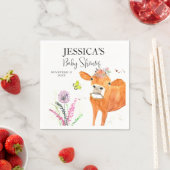 牛の農畜産田舎の赤ちゃんシャワー女の子の男の子 スタンダードカクテルナプキン (インサイチュ)