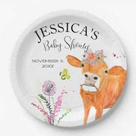 牛の農畜産田舎の赤ちゃんシャワー女の子の男の子 ペーパープレート