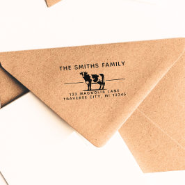 牛の返送先住所スタンプ セルフインキングスタンプ