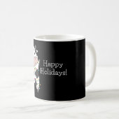 牛の陽気なクリスマスの冬の動物の牛 コーヒーマグカップ (正面右)