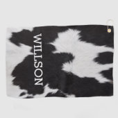 牛の隠し白黒 ゴルフタオル (横)