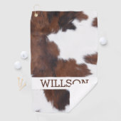 牛の隠し茶色と白ゴルフタオル ゴルフタオル (インサイチュ)