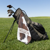 牛の隠し茶色と白ゴルフタオル ゴルフタオル (グリーン)