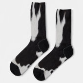 牛の隠し黒と白のクルーの靴下 ソックス (左)