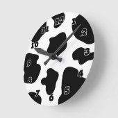 牛の隠れパターンの壁時計 |おもしろいアニマルプリント ラウンド壁時計 (傾斜)