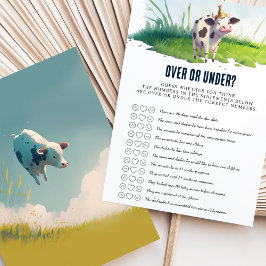 牛の青い男の子の上または下の赤ちゃんシャワーゲーム