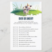 牛の青い男の子の上または下の赤ちゃんシャワーゲーム (正面)