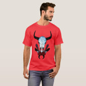 牛の頭蓋骨 Tシャツ (正面フル)