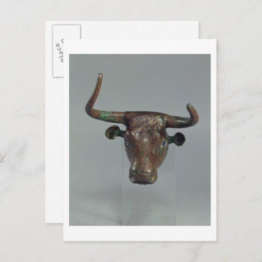 牛の頭，シュメール王室のの碑文， m ポストカード (正面/裏面)