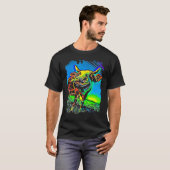 牛の顔のポップアート Tシャツ (正面フル)