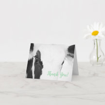 牛の顔クローズアップ赤ちゃんシャワーサンキューカード緑