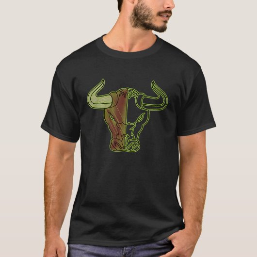 牛の顔付きカウグラフィックの農家 1 Tシャツ (正面)