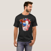 牛の顔 アメリカ国旗 7月4日 牛 Tシャツ (正面フル)