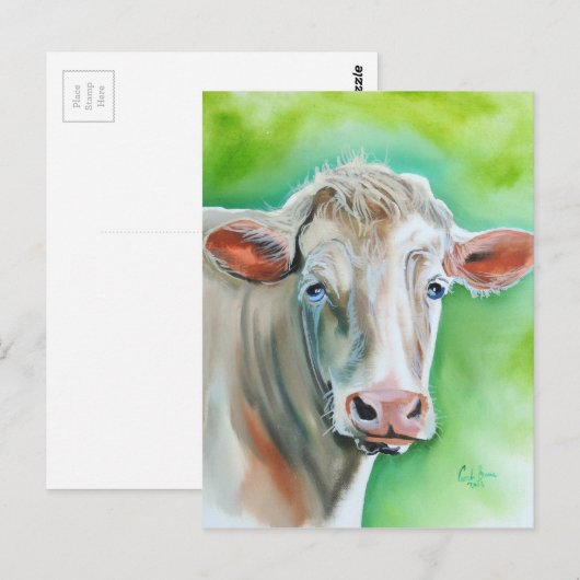 牛の顔 ポストカード (正面/裏面)