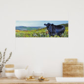 牛の風景の中でランチが中断さ絵画れた ポスター (キッチン)