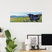 牛の風景の中でランチが中断さ絵画れた ポスター (ホームオフィス)