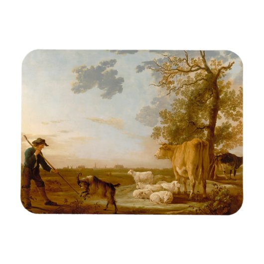 牛の風景Aelbert Cuyp マグネット (横)
