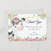 牛の養殖動物の赤ちゃんシャワーサンキューカード サンキューカード (正面/裏面)