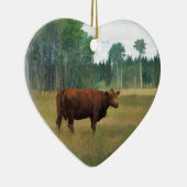 牛の馬と牛の牧場 セラミックオーナメント (右)