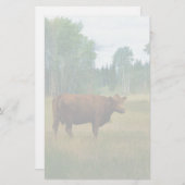 牛の馬と牛の牧場 便箋 (正面/裏面)