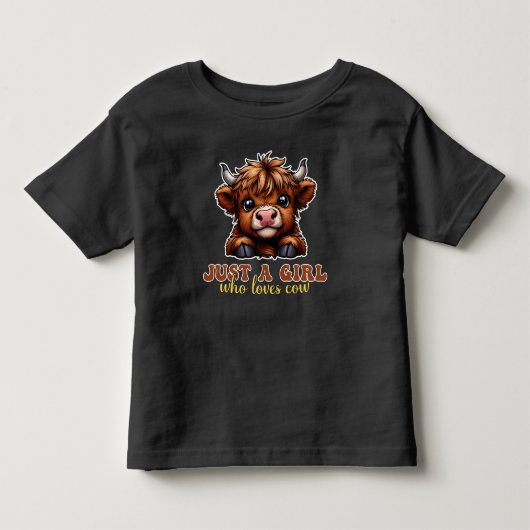 牛の高原の恋人の贈り物を愛しているだけの女の子 トドラーTシャツ (正面)
