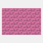 牛の魚の水動物のパターンオレンジ赤紫 ラッピングペーパーシート (正面3)