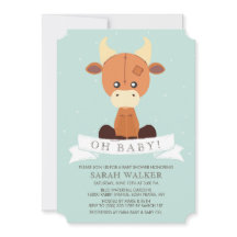 牛の黄色詰まったと緑の中性の赤ちゃんシャワー