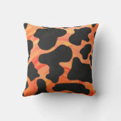 牛の黒とオレンジの野生の私 クッション (裏面)