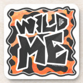 牛の黒とオレンジの野生の私 コースター (正面)