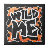 牛の黒とオレンジの野生の私 タイル (正面)