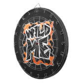 牛の黒とオレンジの野生の私 ダーツボード (正面右)